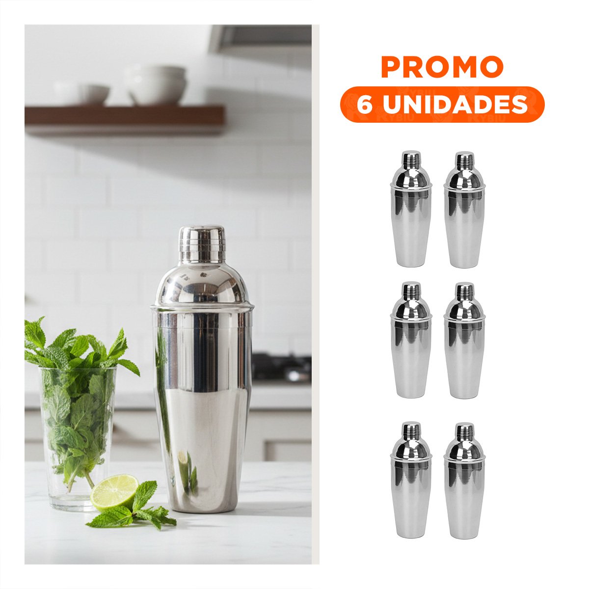 PACK6 CONTAINER ELEGANTE METALICO PLATEADO PARA PREPARACIONES 8,5X23,5CM YREGALO STICKER - 1