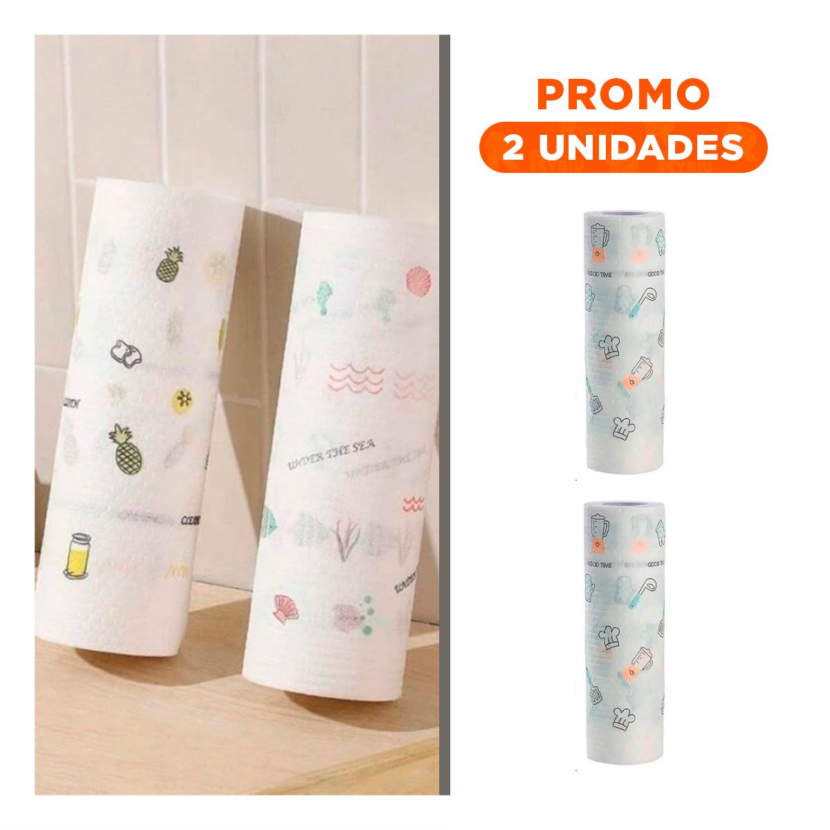 PACK2 SERVILLETAS DE PAPEL TOALLA ABSORVENTE BLANCO CON DIBUJOS DOBLE CAPA Y+REGALO STICKER - 1