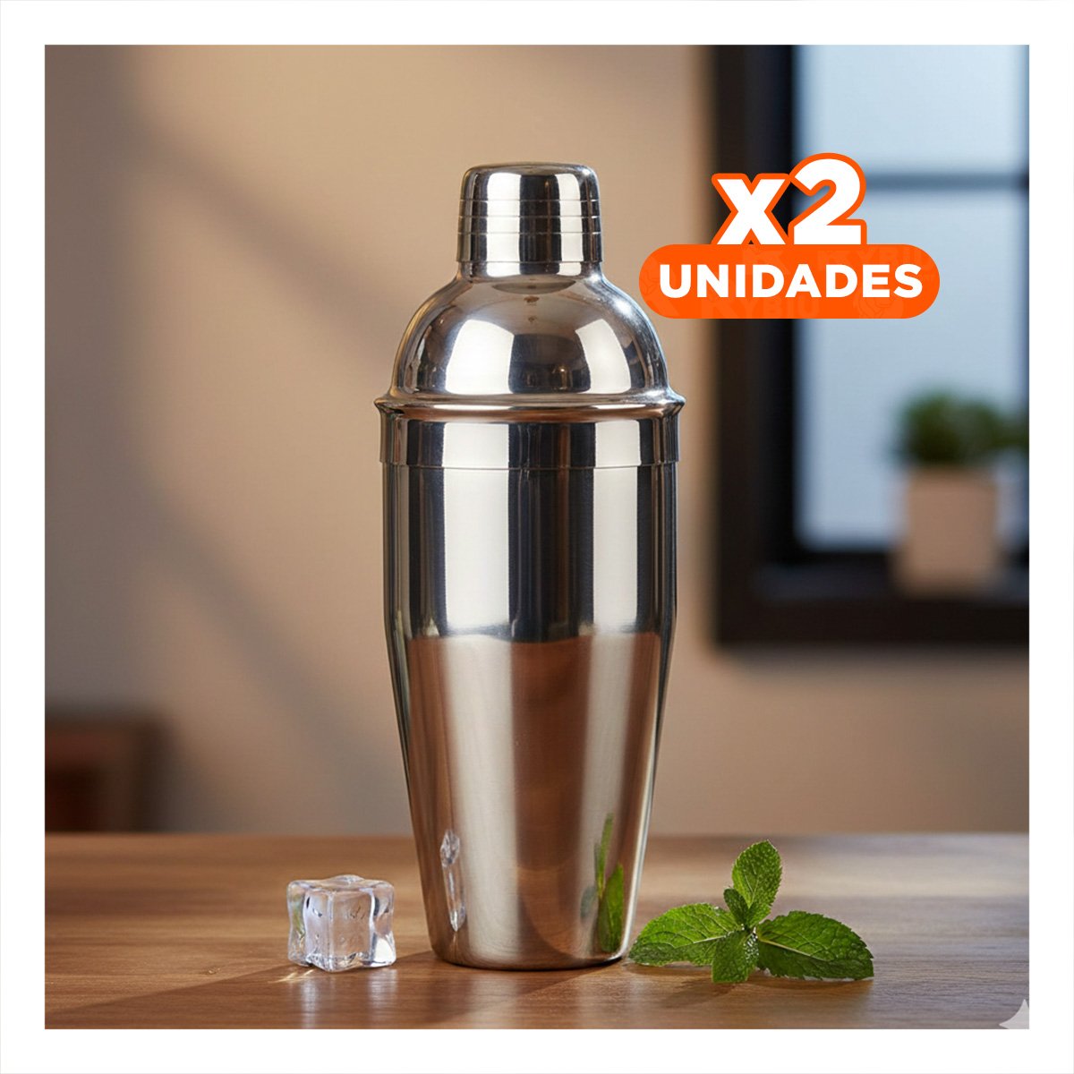 PACK2 FRASCO BARISTA METALICO PLATEADO PARA DRINKS MODERNOS 8,5X23,5CM YPAPEL REGALO - 1
