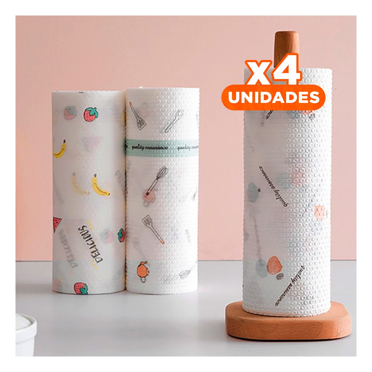 PACK4 SERVILLETAS SUAVES DE PAPEL TOALLA DOBLE CAPA CON DIBUJOS COLOR BLANCO Y+PAPEL REGALO - 1
