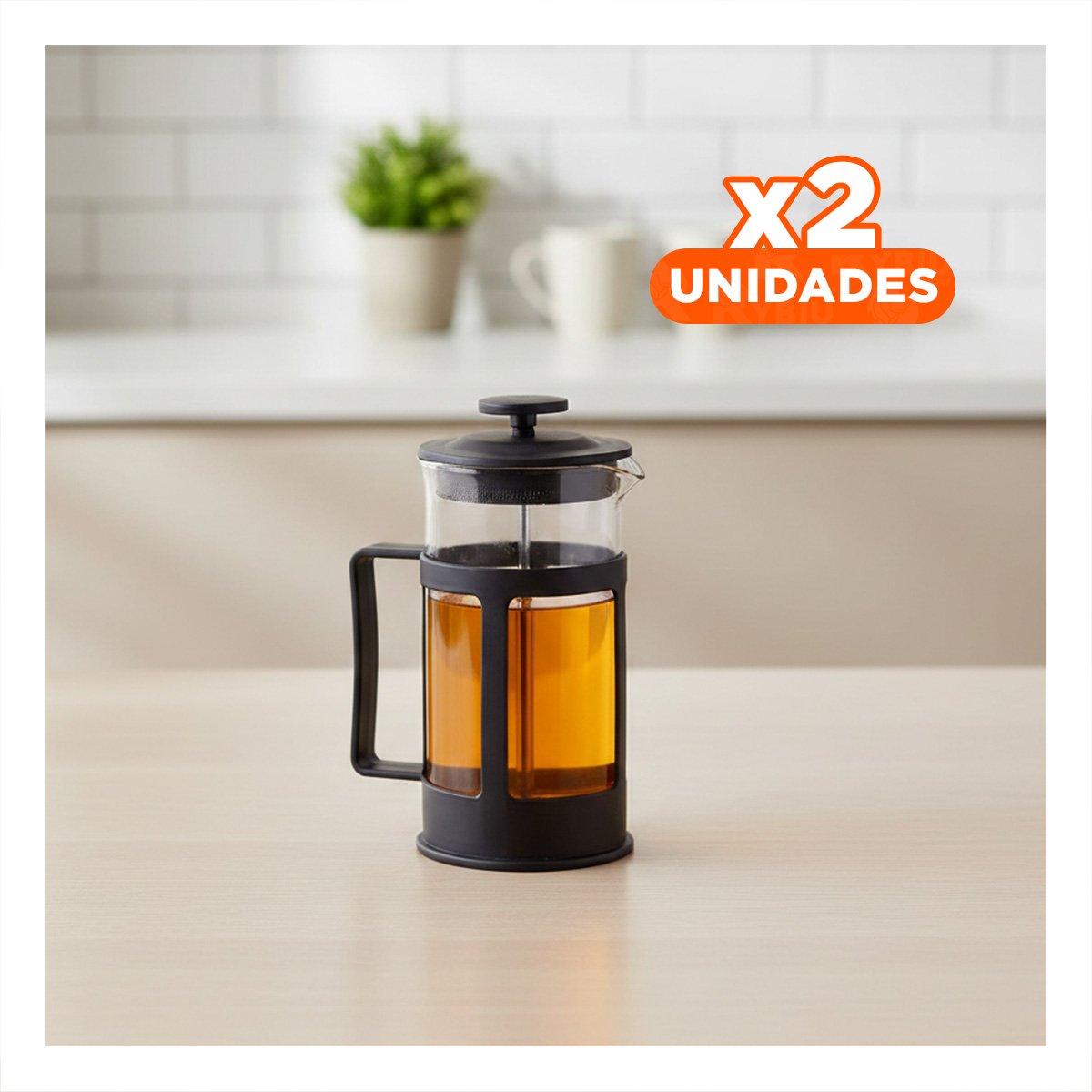 PACK2 MOLINO DE CAFE MANUAL CON FILTRO Y BASE RESISTENTE NEGRO 600ML YPAPEL REGALO - 1