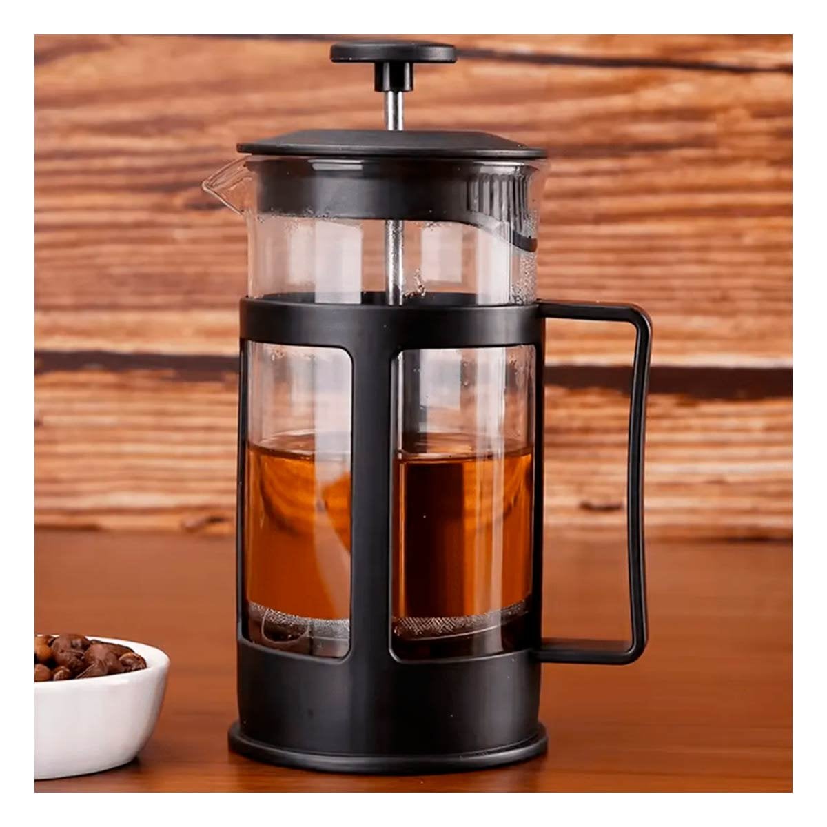 PACK2 MOLINO ELEGANTE PARA CAFE Y TE PRENSA FRANCESA CON CRISTAL NEGRO 600ML YREGALO STICKER - 5