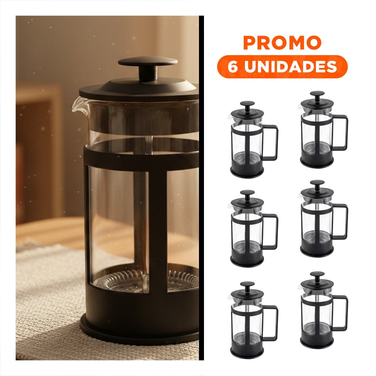 PACK6 MAQUINA DE CAFE MULTIFUNCIONAL CON TAPA PROTECTORA NEGRO 600ML YREGALO STICKER - 1