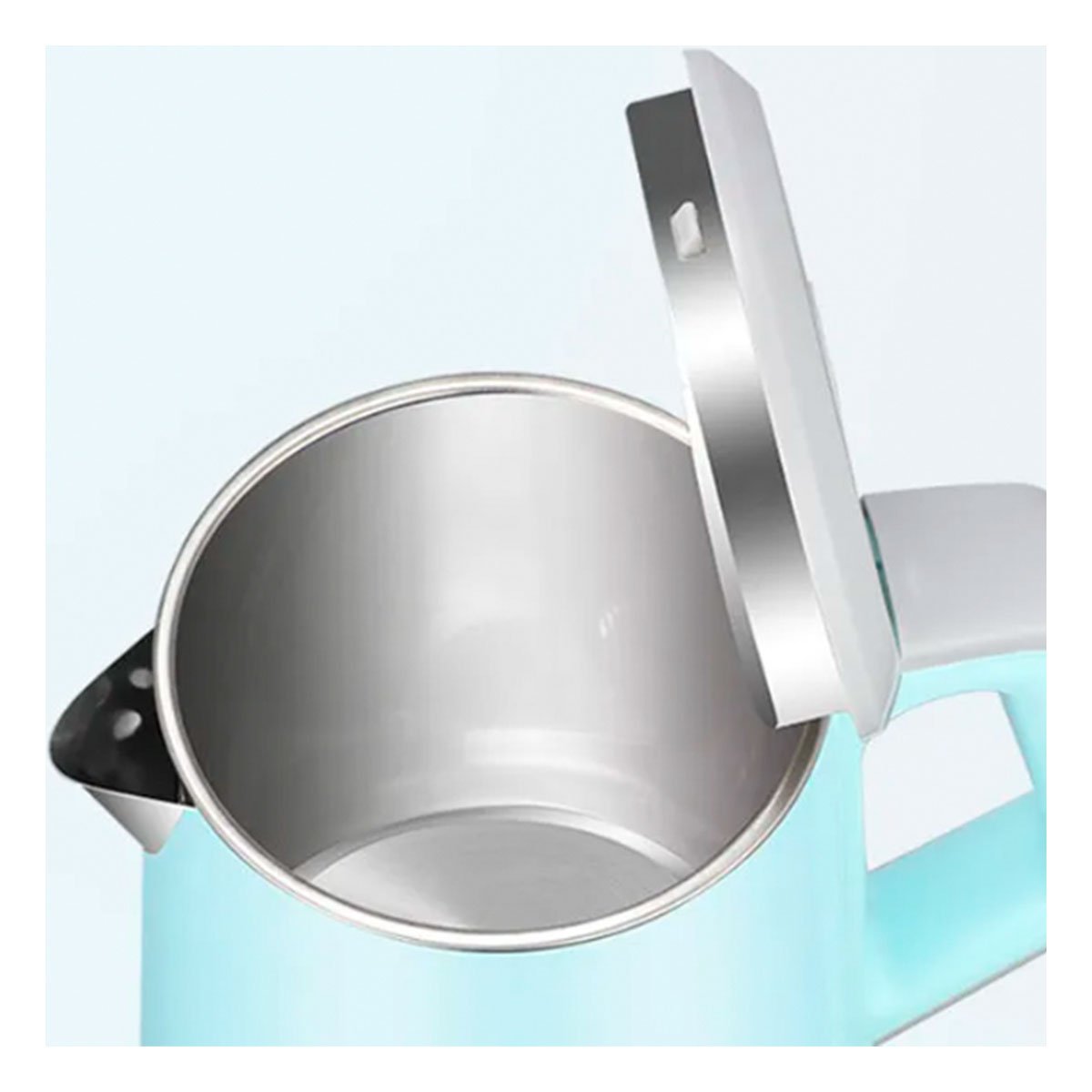 HERVIDOR PARA AGUA CON TAPA TRANSPARENTE Y VERTIDO FACIL 2,3L CELESTE YREGALO STICKER - 5