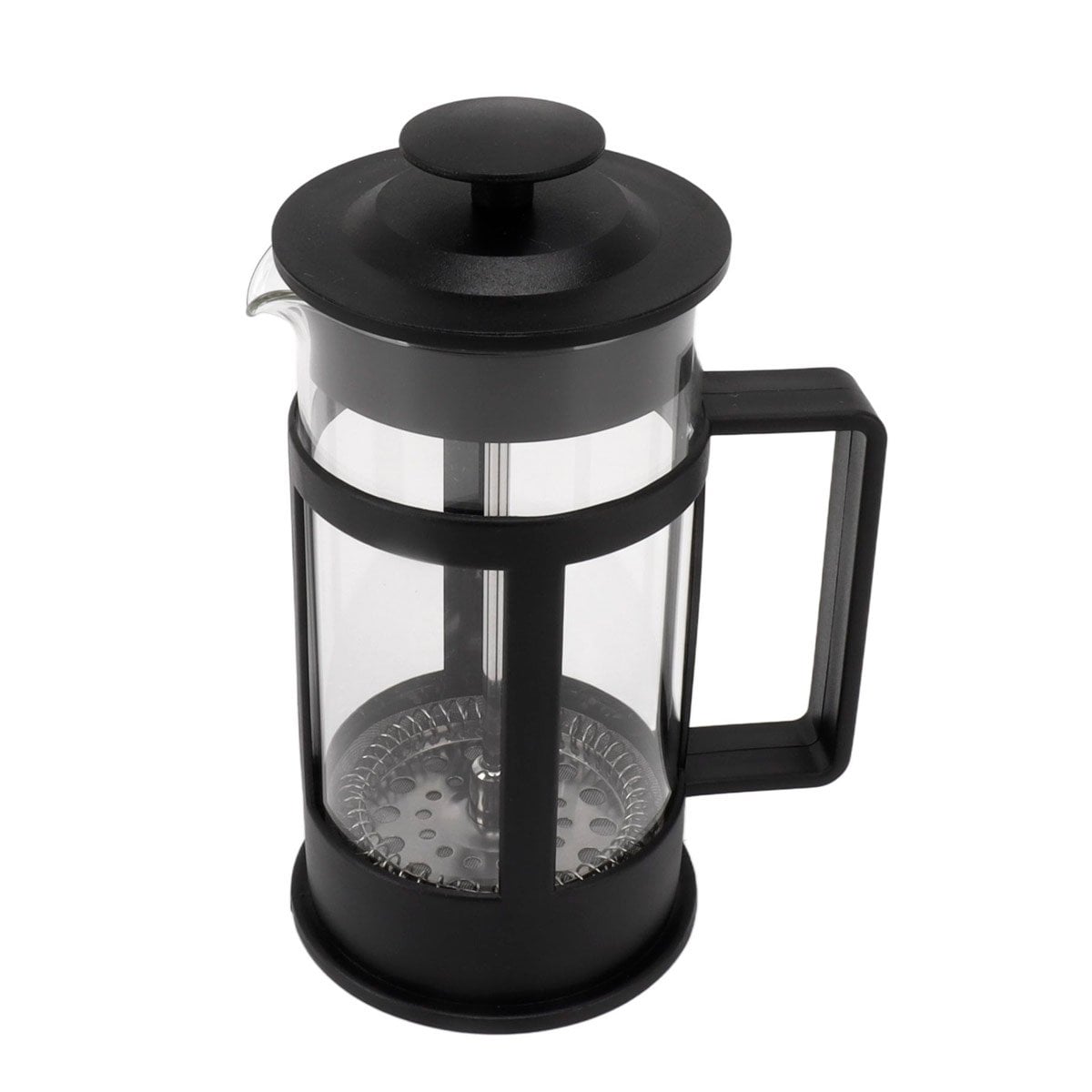 CAFETERA MANUAL COMPACTA PRENSA FRANCESA CON TAPA Y BANDEJA NEGRO 600ML YREGALO STICKER - 1