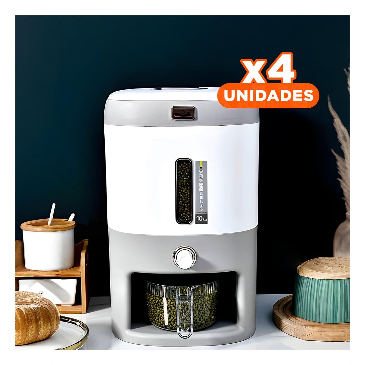 PACK4 EXPENDEDOR 10KG DE MENESTRAS Y ARROZ PLOMO CON BLANCO Y+PAPEL REGALO - 1