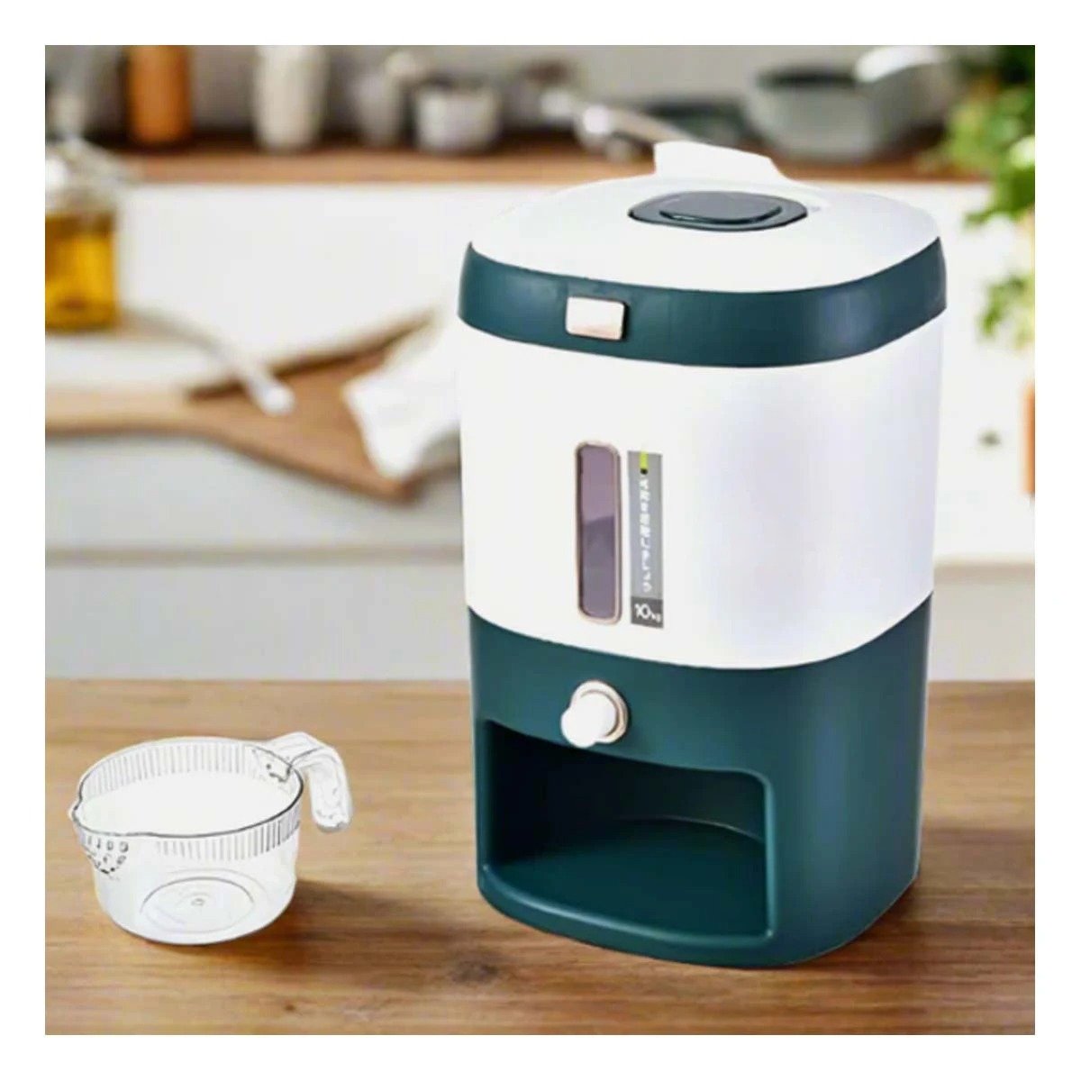DISTRIBUIDOR DE MENESTRAS Y ARROZ 10KG VERDE CON BLANCO Y+REGALO STICKER - 3