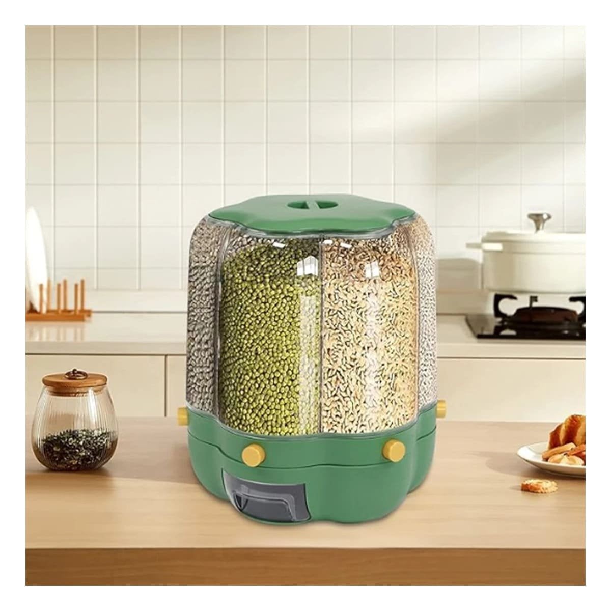 DISPENSADOR GIRATORIO VERDE 9 KG PARA LA UTILIDAD DE HIJOS SANOS Y+LIGAS REGALO - 3