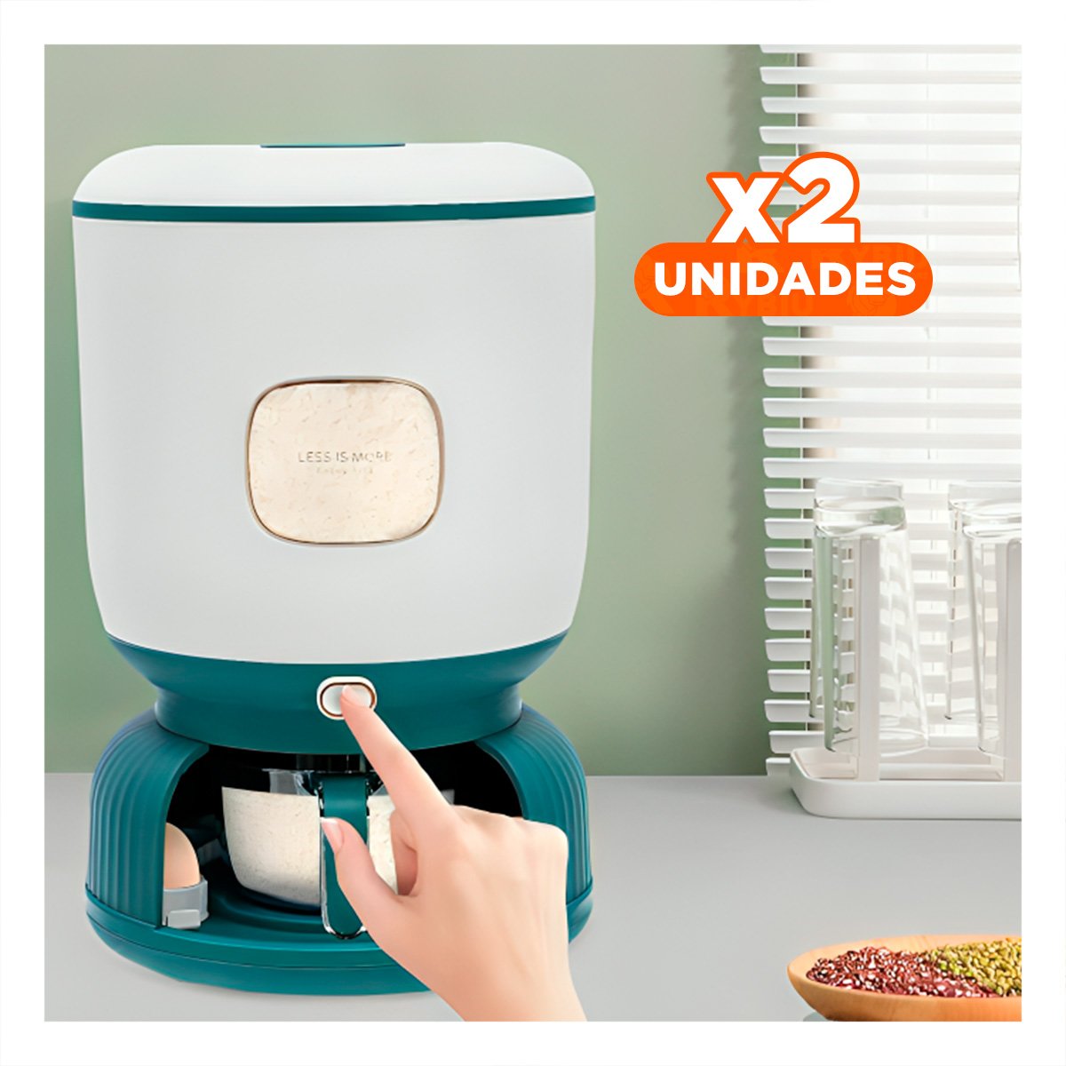 PACK2 EXPENDEDOR DE CEREALES Y LEGUMBRES 10KG Y CONTENEDOR HUEVOS Y+PAPEL REGALO - 1