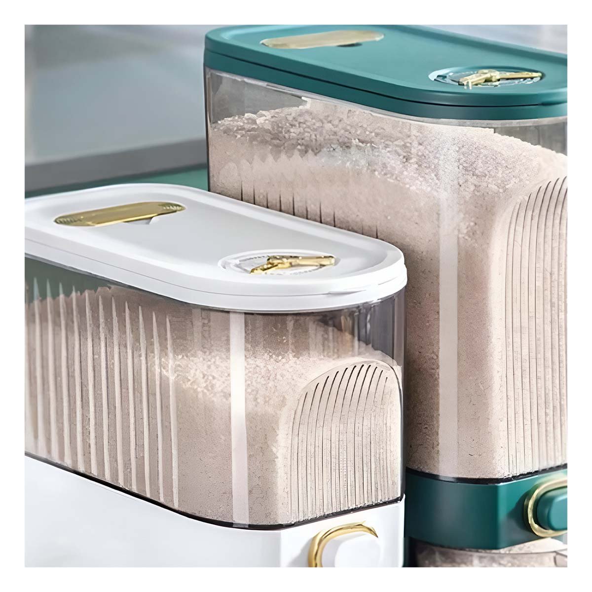 PACK4 CONTENEDOR 39X16,5X33CM VERDE FORMATO CILINDRICO DESPENSA Y+REGALO STICKER - 5