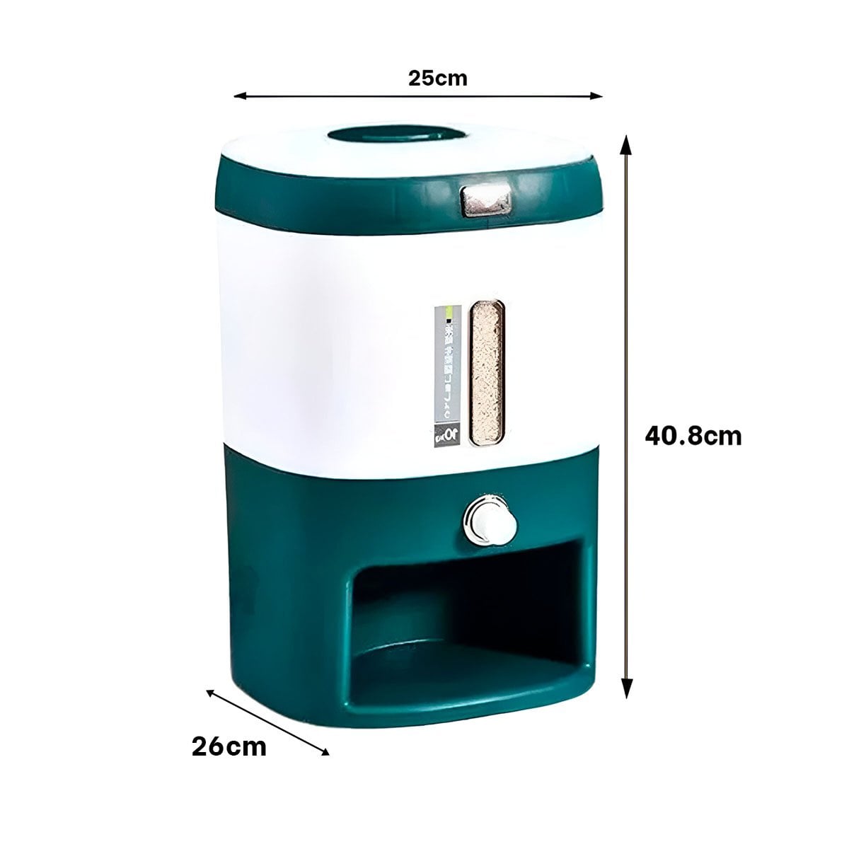 PACK2 CONTENEDOR MODERNO PARA ARROZ VERDE Y CEREALES 10KG FACIL LIMPIEZA Y+REGALO STICKER - 4
