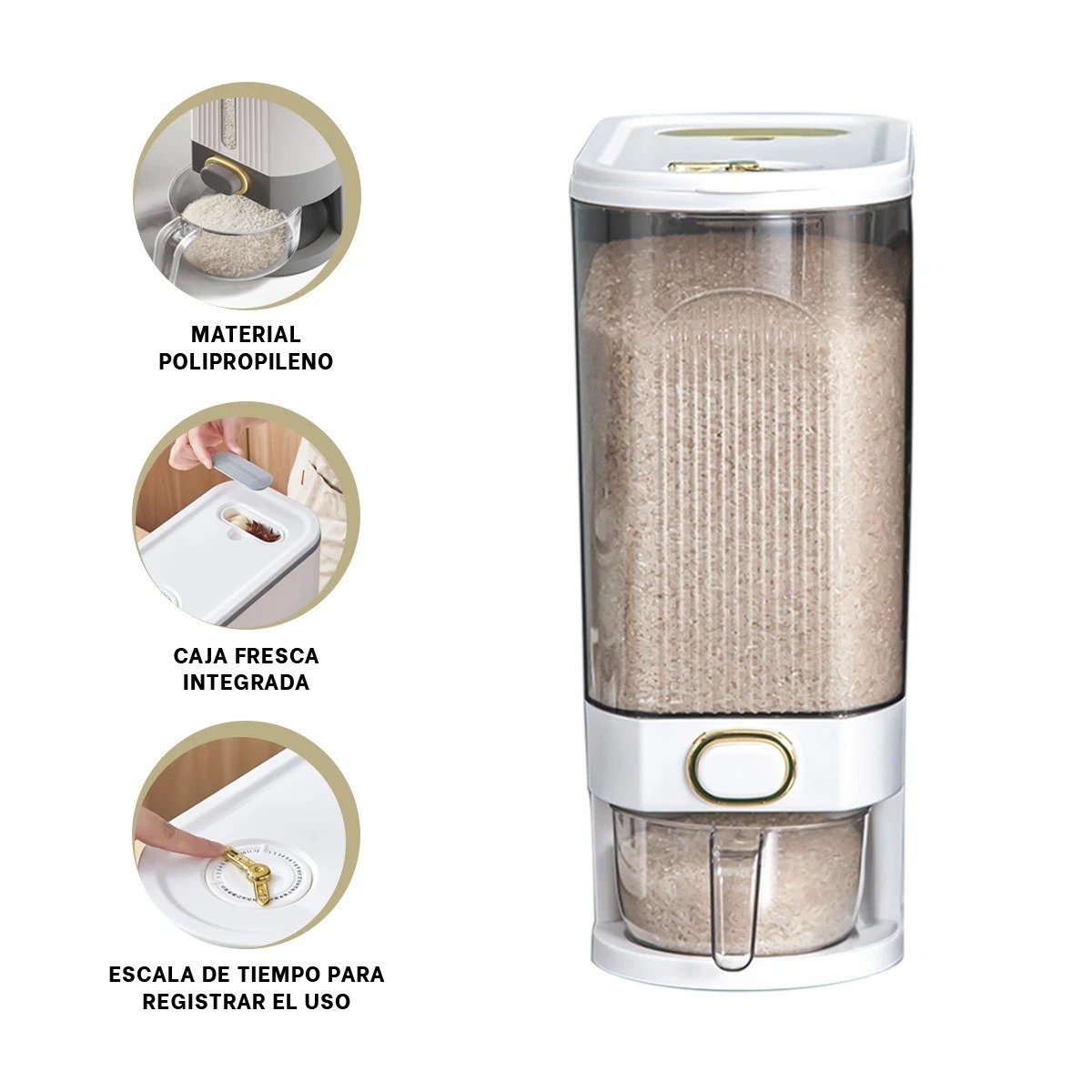 CONTENEDOR BLANCO FORMATO VERTICALDE DIMENSIONES DE 39X16,5X33CM PARA ARROZ Y+POST IT - 5