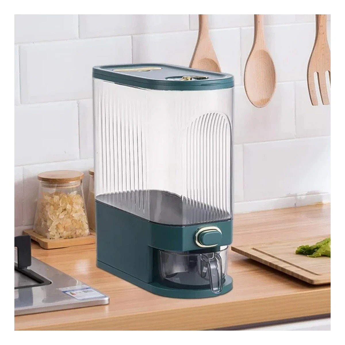 PACK2 DISPENSADOR COCINA VERDE FORMATO CILINDRICO 39X16,5X33CM Y+REGALO STICKER - 5