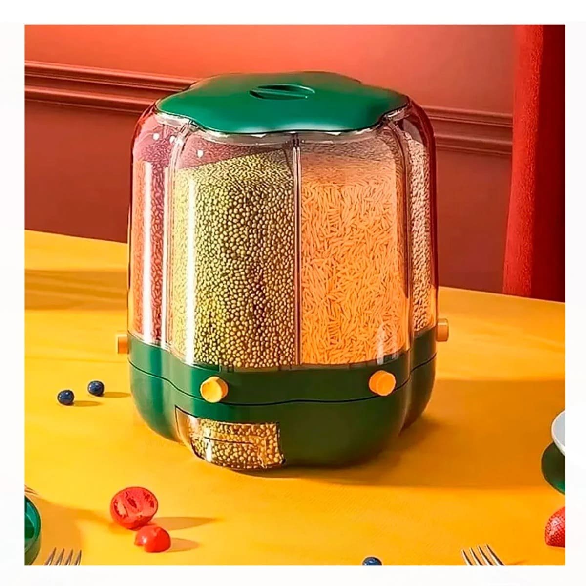 DISPENSADOR GIRATORIO VERDE 9 KG PARA LA GESTION EN FAMILIA REAL Y+PAPEL REGALO - 2