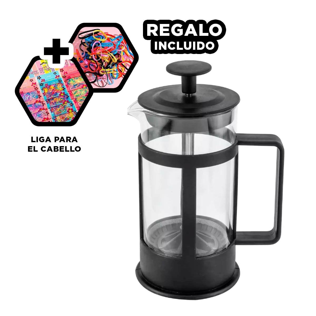 CAFETERA ELEGANTE PRENSA FRANCESA VERTICAL PARA CAFE Y TE NEGRO 600ML YLIGAS REGALO - 2