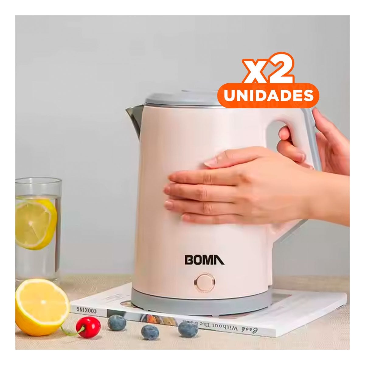 PACK2 TETERA ELECTRICA CON FILTRO INTEGRADO PARA INFUSIONES RAPIDAS 2,3L MELON - 1