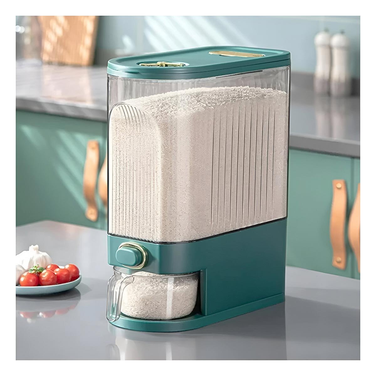 PACK2 DISPENSADOR 39X16,5X33CM EN VERDE CON DEPOSITO ALTO COCINA Y+PAPEL REGALO - 2