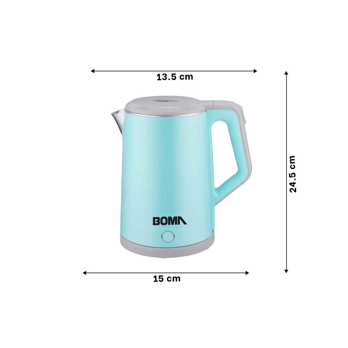 PACK6 CALDERA ELECTRICA MODERNA CON TAPA TRANSPARENTE Y VERTIDO SEGURO 2,3L CELESTE - 4