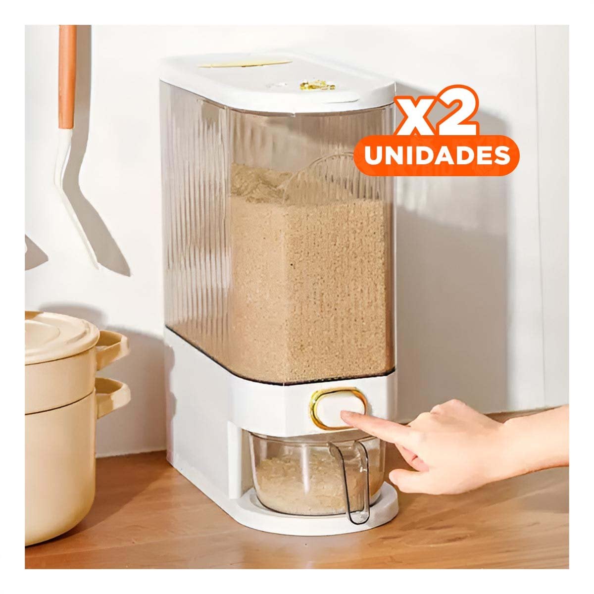 PACK2 DISPENSADOR 39X16,5X33CM EN BLANCO CON DEPOSITO ALTO COCINA Y+PAPEL REGALO - 1