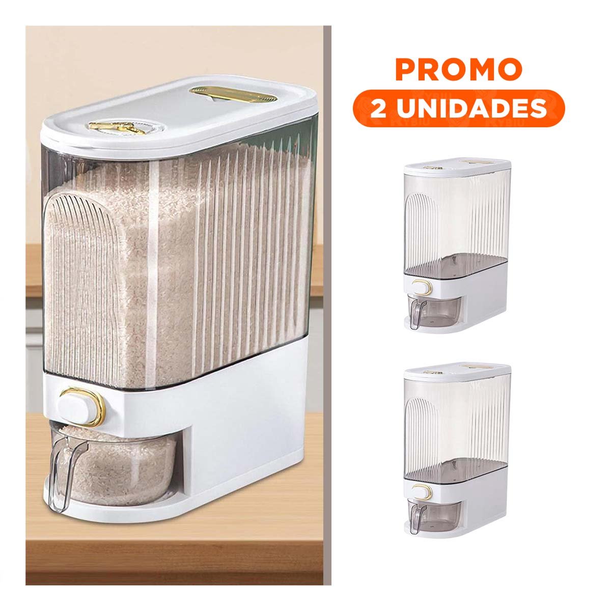 PACK2 DISPENSADOR COCINA BLANCO FORMATO CILINDRICO 39X16,5X33CM Y+REGALO STICKER - 1