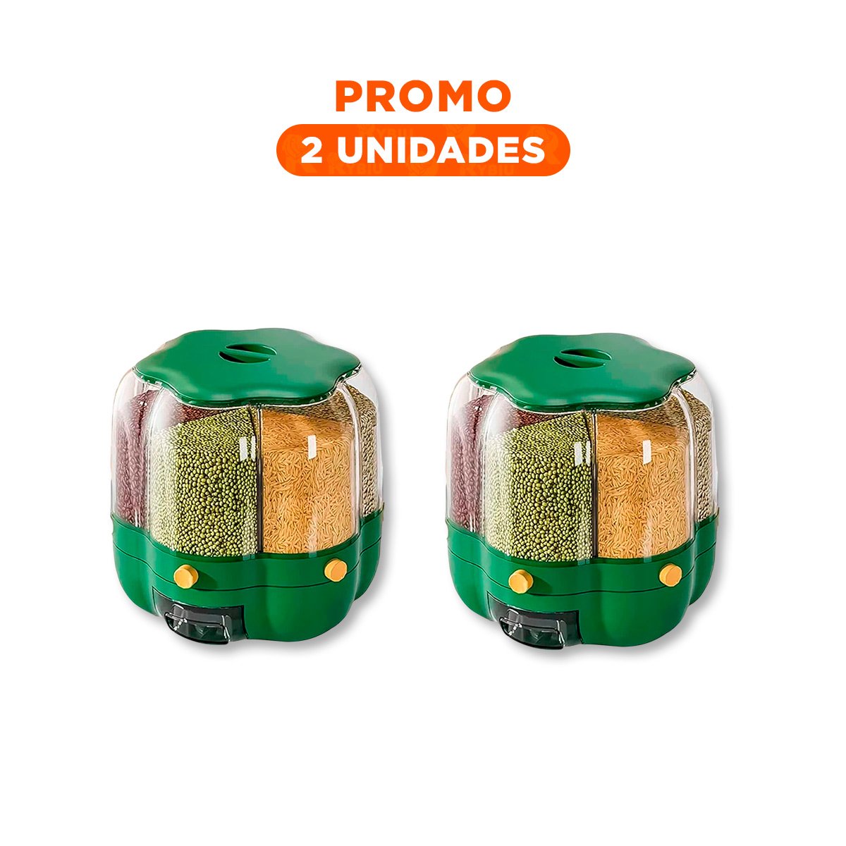 PACK2 ORGANIZADOR DE GRANOS VERDE 6 KG PARA FOMENTAR ESPACIO CON ORDEN Y+REGALO STICKER - 1