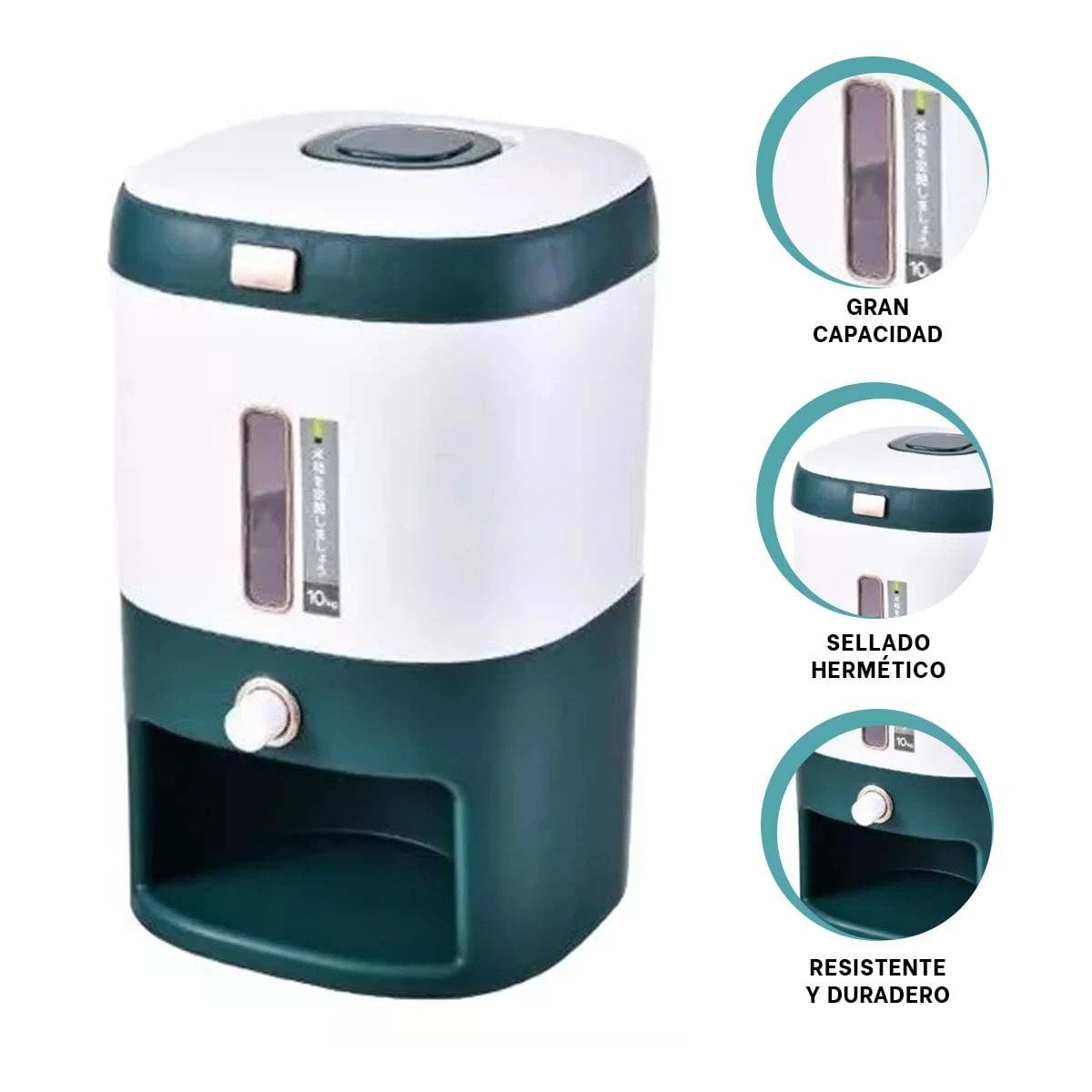 DISTRIBUIDOR ARROZ 10KG CON MENESTRAS VERDE CON BLANCO Y+POST IT - 5