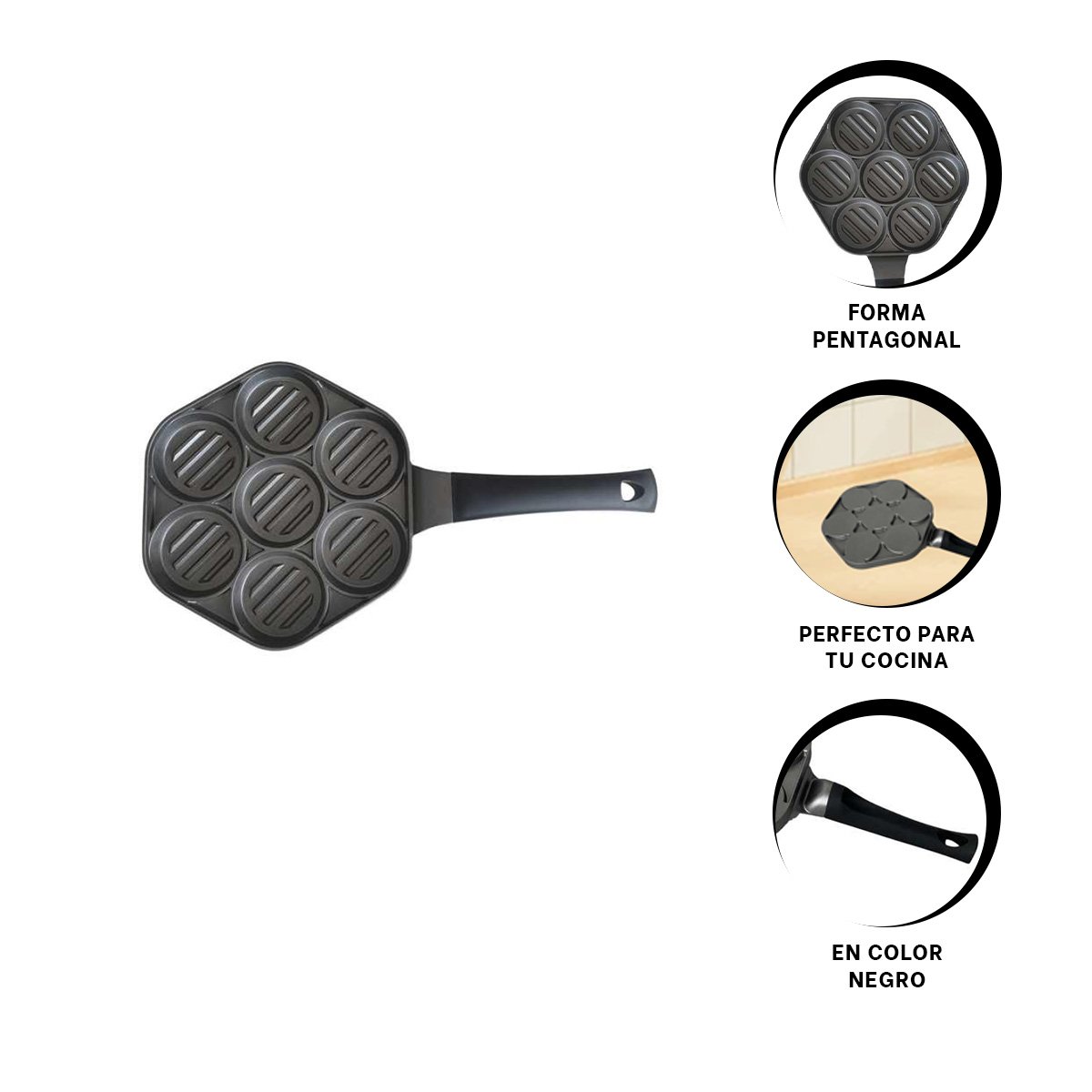SARTEN ANTIADHERENTE PARA COMIDAS DIARIAS EN HOGAR NEGRO YPOST IT - 5