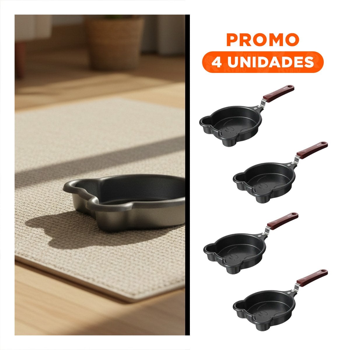 PACK4 CAZO CABEZA DE OSO PLOMO DURADERO Y RESISTENTE COCINAR COMIDAS - 1