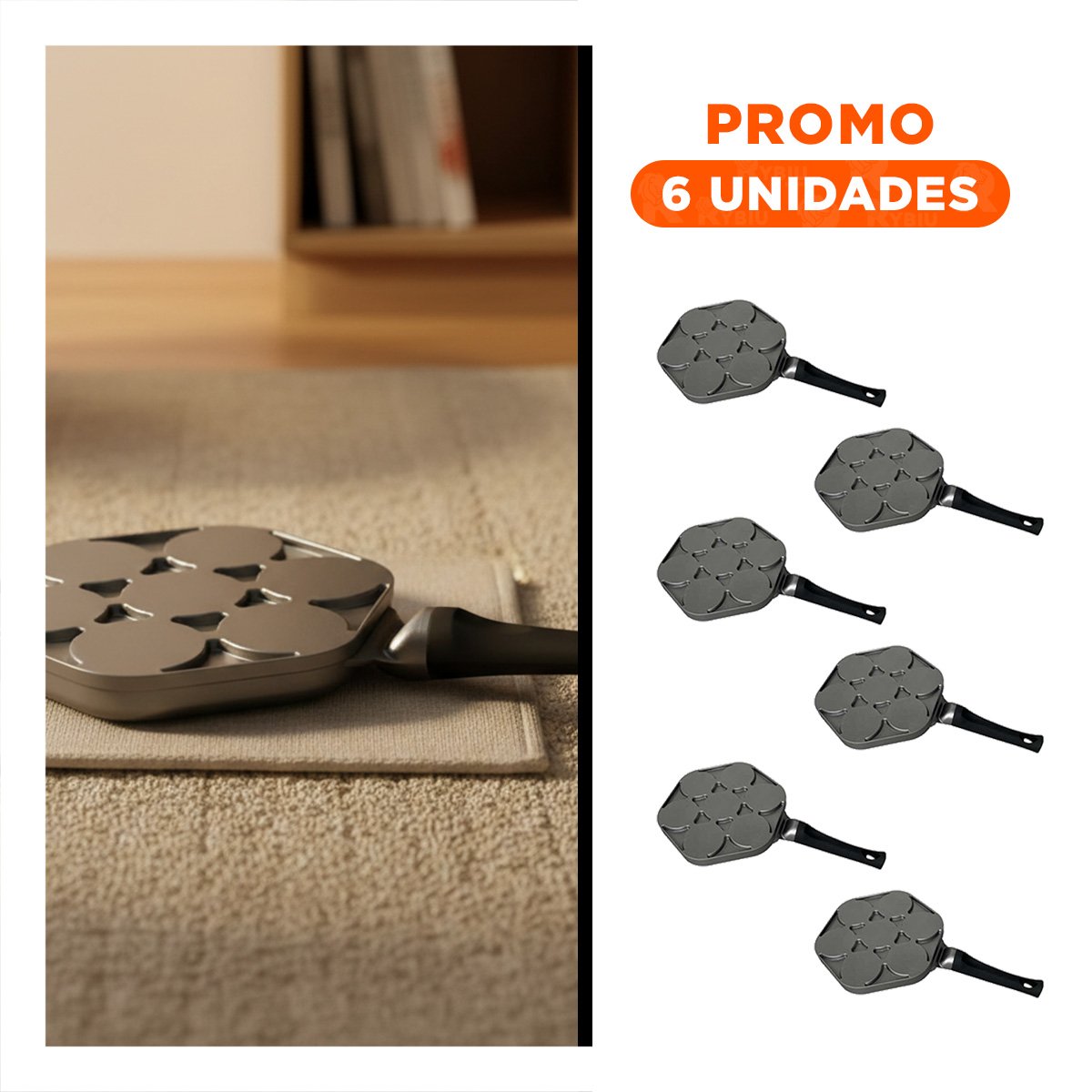 PACK6 PARRILLA PARA ASADOS RÁPIDOS EN HOGAR O COCINA NEGRO YREGALO STICKER - 1