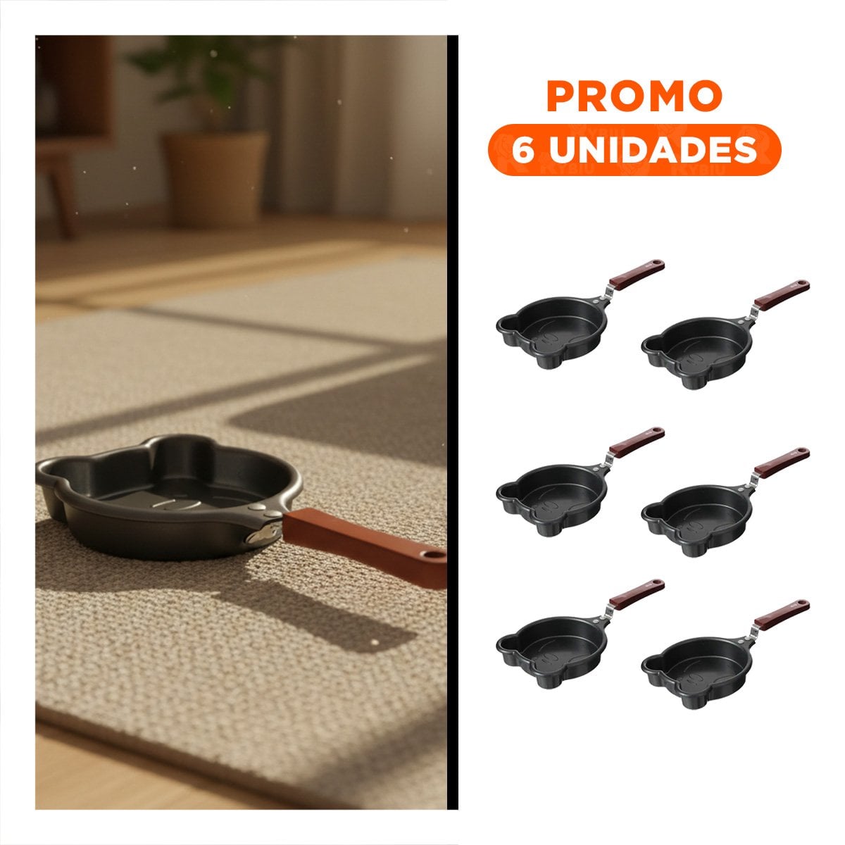 PACK6 OLLA PEQUEÑA CABEZA DE OSO PLOMO DURADERA Y RESISTENTE COCINAR HUEVOS Y+REGALO STICKER - 1
