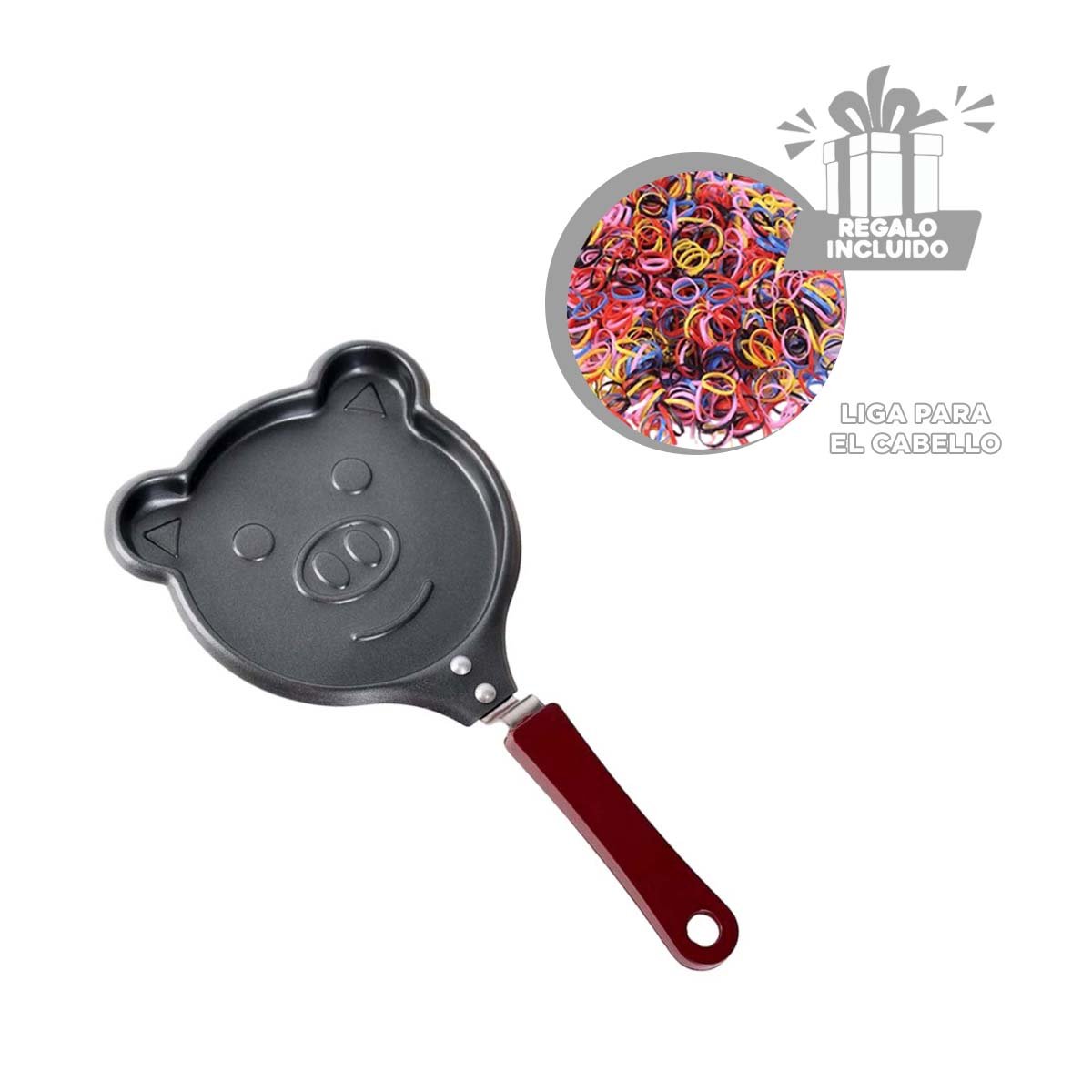 SARTEN CABEZA DE CHANCHO PLOMO DURADERO Y RESISTENTE COCINAR COMIDAS Y+LIGAS REGALO - 2