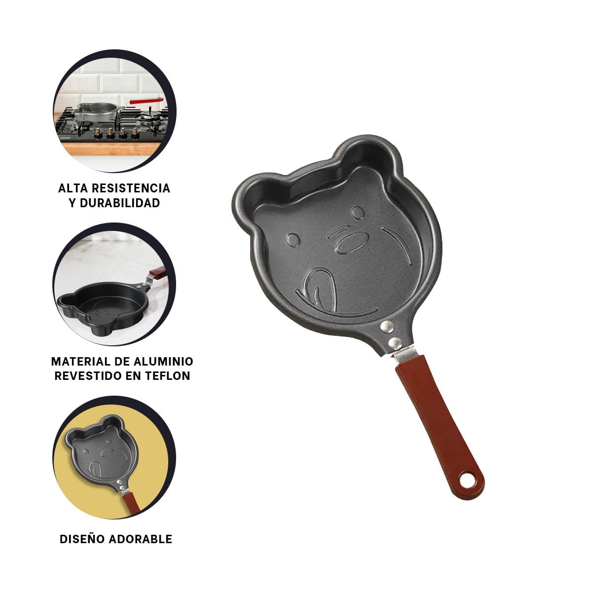 MINI CACEROLA CABEZA DE OSO PLOMO COMODO Y FACIL DE USAR COCINAR COMIDAS Y+LIGAS REGALO - 5