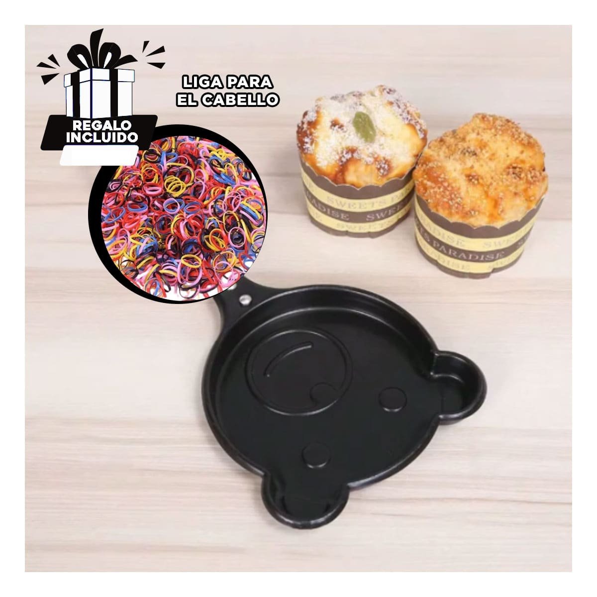 SARTEN CABEZA DE OSO PLOMO DURADERO Y RESISTENTE COCINAR COMIDAS Y+LIGAS REGALO - 2