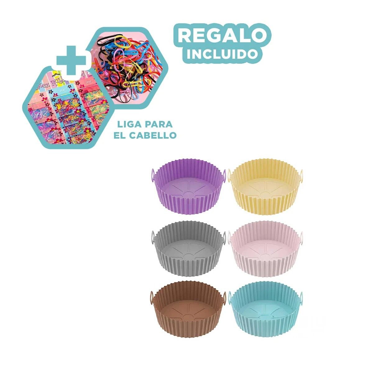 MOLDE PARA FREIDORA DE AIRE SET DE 2 EN SILICONA PARA COCINA MODERNA Y+LIGAS REGALO - 2
