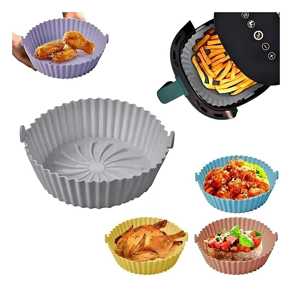 MOLDE PARA FREIDORA DE AIRE SET DE 2 EN SILICONA PARA COCINA MODERNA Y+LIGAS REGALO - 5