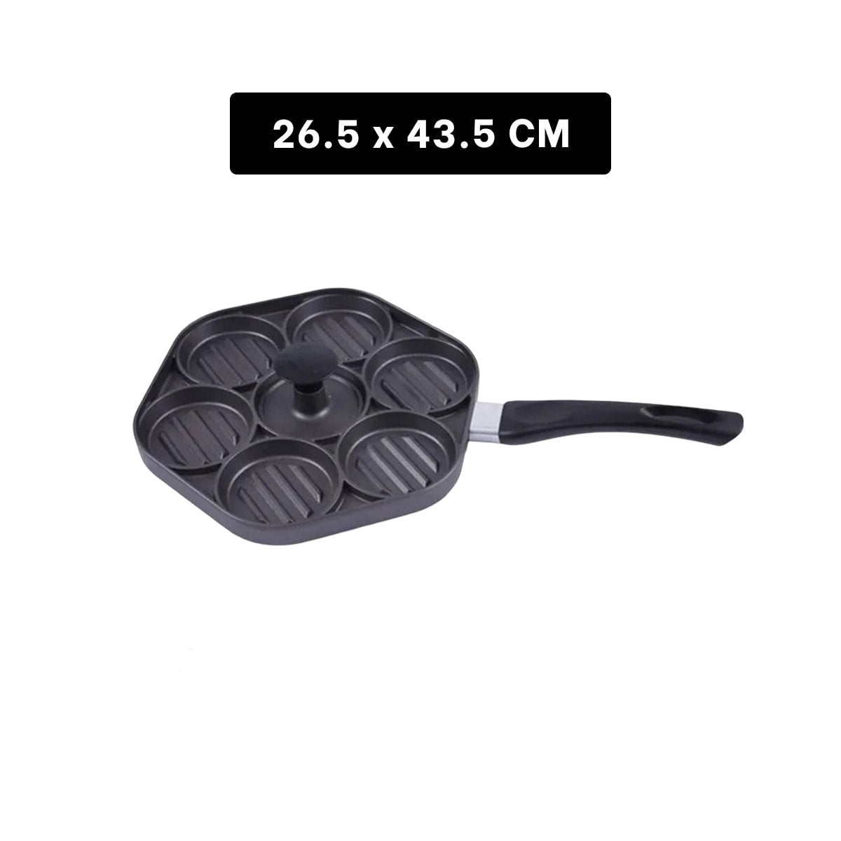 SARTEN PARA COCINA CREATIVA CON 7 ESPACIOS PRACTICOS NEGRO YLIGAS REGALO - 4