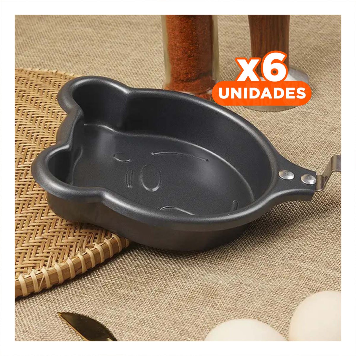 PACK6 OLLA PEQUEÑA CABEZA DE OSO PLOMO COMODO Y FACIL DE USAR COCINAR COMIDAS Y+PAPEL REGALO - 1