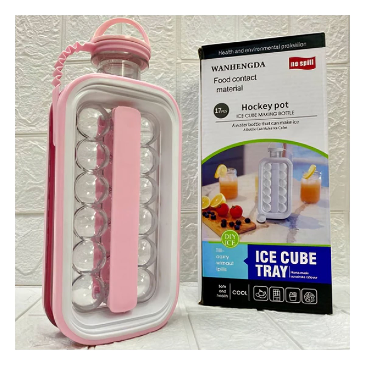 PACK4 ENVASE QUE PERMITE PREPARAR CUBOS Y MANTENER BEBIDAS FRIAS ROSADO YPAPEL REGALO - 2
