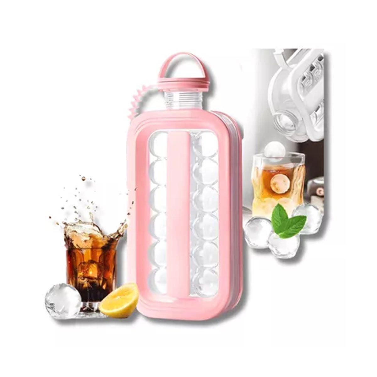 PACK4 ENVASE QUE PERMITE PREPARAR CUBOS Y MANTENER BEBIDAS FRIAS ROSADO YPAPEL REGALO - 3