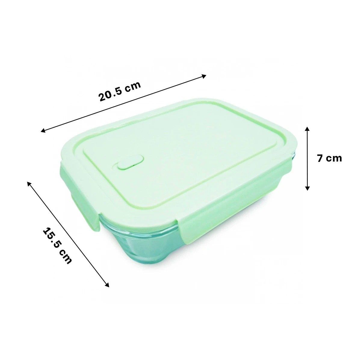 DEPOSITO DE VIDRIO VERDE CON 3 DIVISIONES PARA CONSERVAR ALIMENTOS Y+POST IT - 4