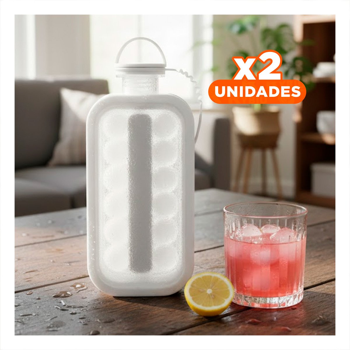 PACK2 ENVASE EN BOTELLA QUE ORGANIZA CUBOS Y MANTIENE BEBIDAS FRIAS GRIS YPAPEL REGALO - 1