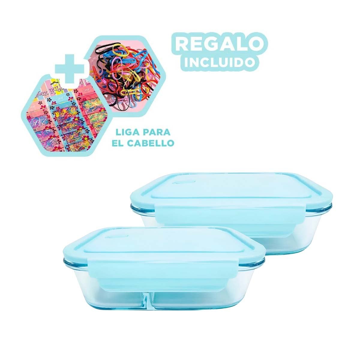 ORGANIZADOR DE VIDRIO CON 3 DIVISIONES PARA COCINA Y OFICINA Y+LIGAS REGALO - 2