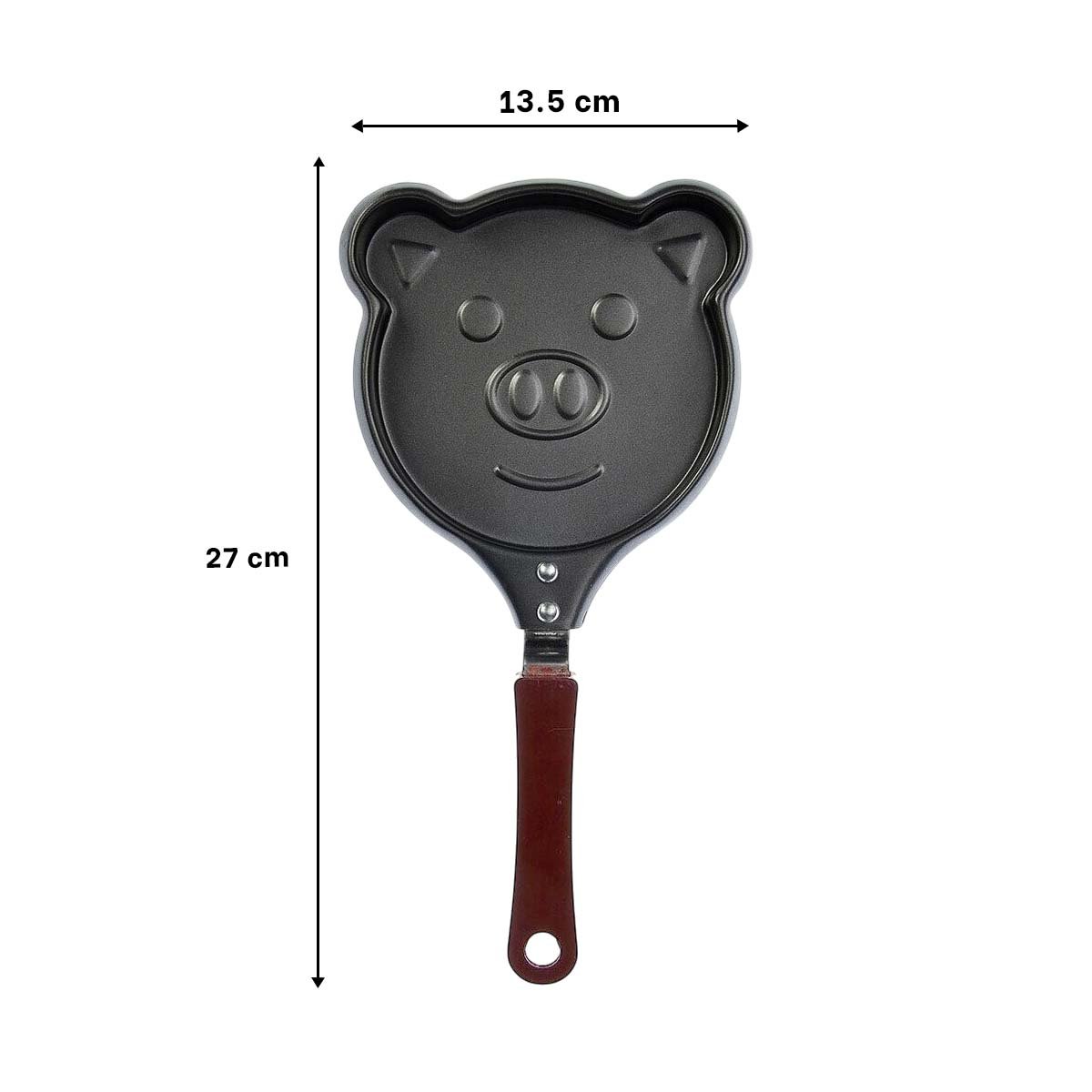 PACK4 CAZUELA CABEZA DE CHANCHO PLOMO COMODA Y RESISTENTE COCINAR HUEVOS Y+REGALO STICKER - 4