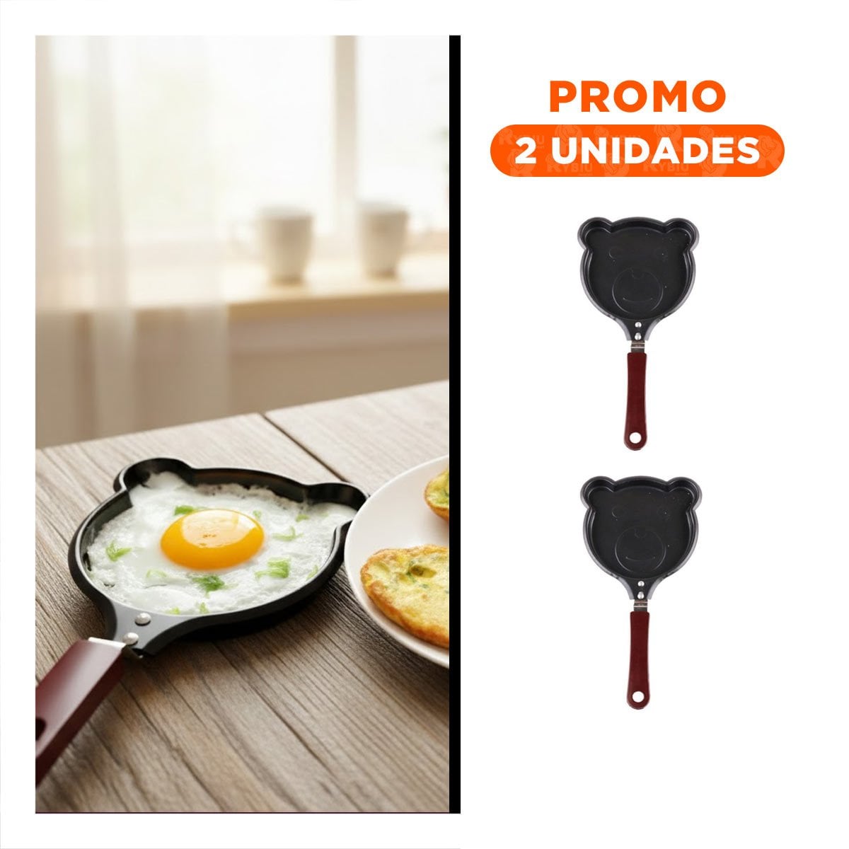 PACK2 OLLA CABEZA DE OSO PLOMO COMODA Y FACIL DE USAR COCINAR SNACKS Y+REGALO STICKER - 1