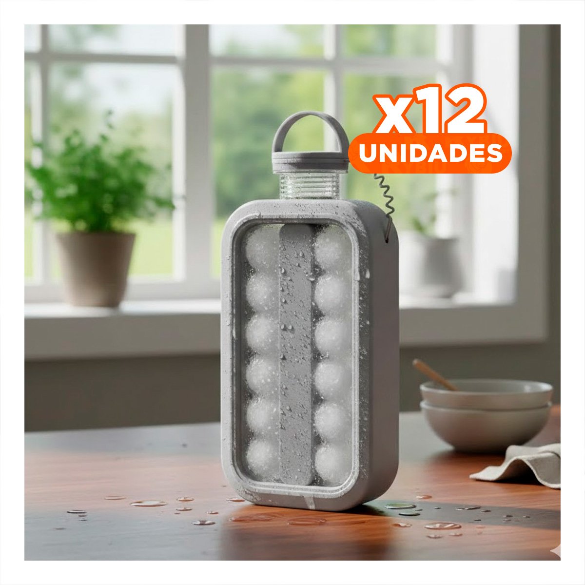PACK12 REFRIGERADOR PORTATIL QUE FACILITA SERVIR BEBIDAS FRIAS Y CUBOS GRIS YREGALO STICKER - 1