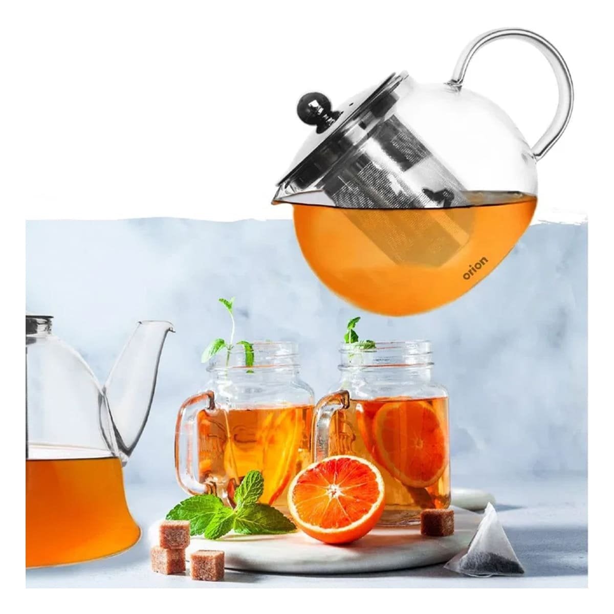 TETERA CIRCULAR DE INFUSION 800ML TRANSPARENTE EN BOROSILICATO CON ACERO - 3