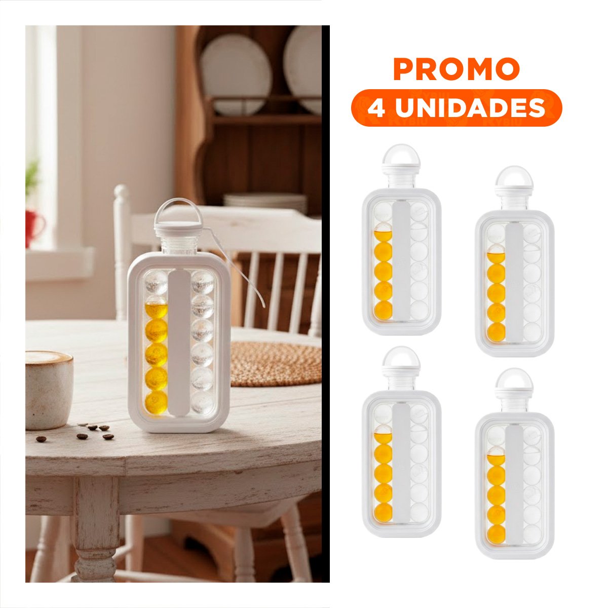 PACK4 ENVASE PORTATIL QUE FACILITA LA PREPARACION DE CUBOS REDONDOS DE FORMA RAPIDA - 1