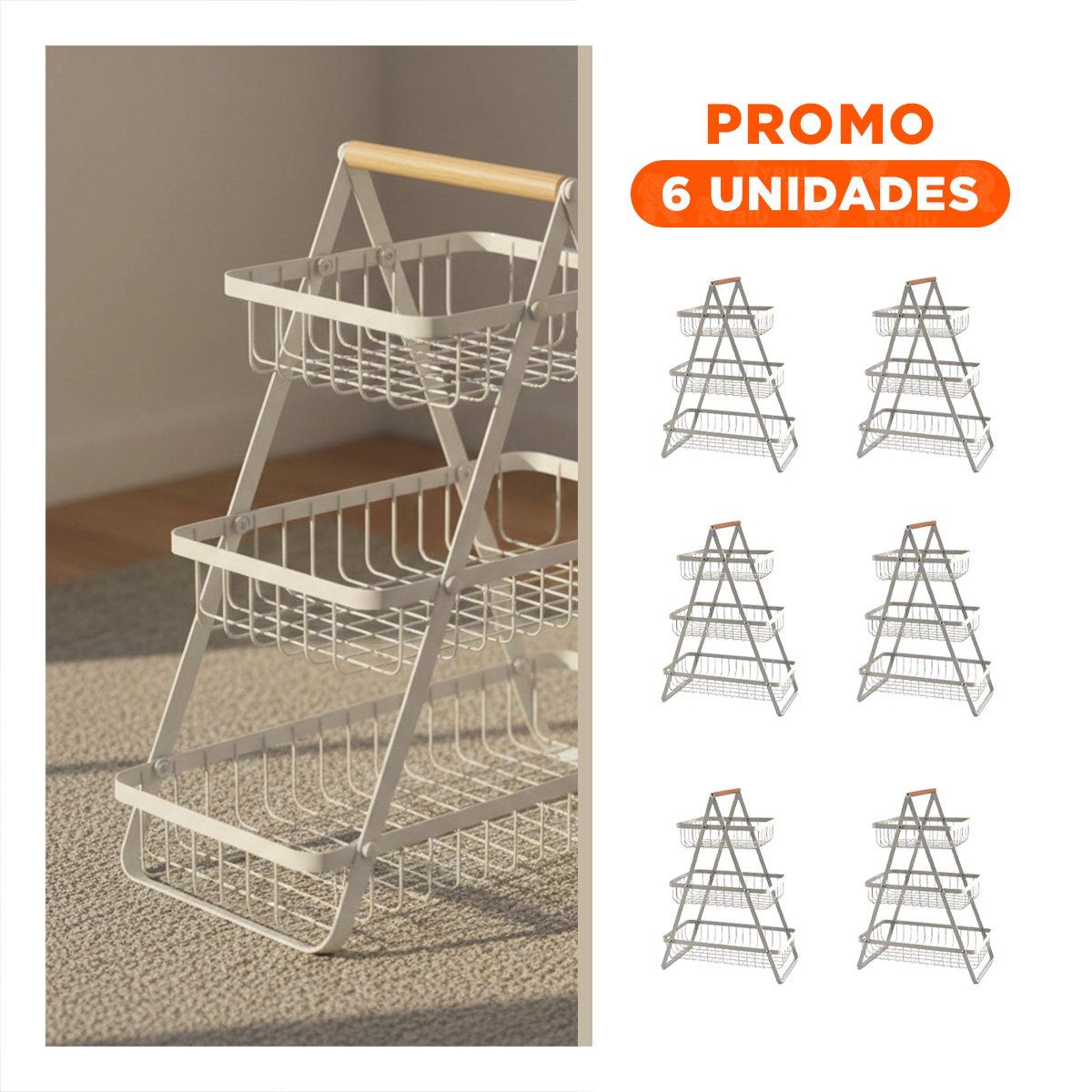 PACK6 ESTANTE TRIANGULAR 3 NIVELES BLANCO COMODO Y RESISTENTE Y+REGALO STICKER - 1