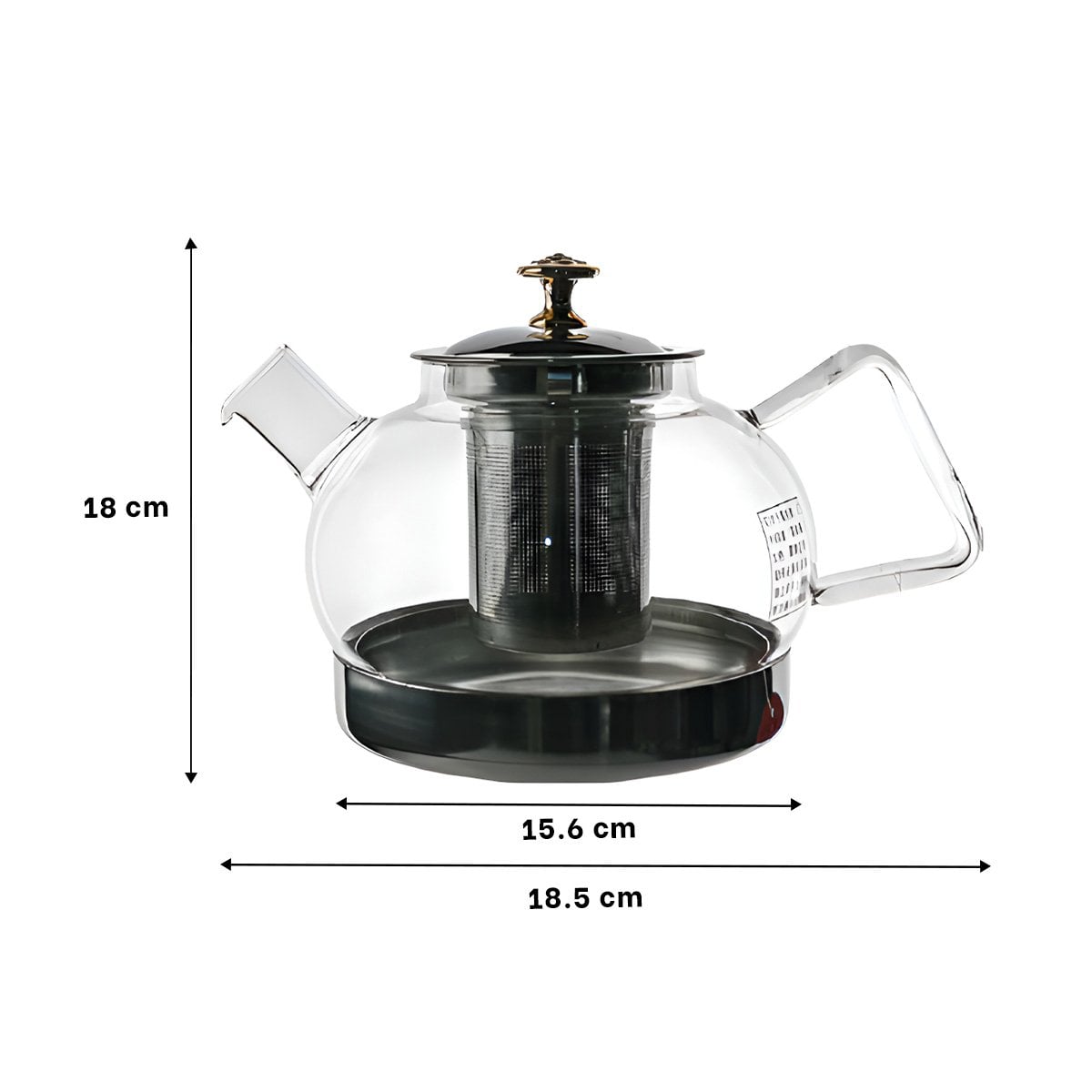 PACK6 JARRA DE INFUSION 1000ML DE COLOR TRANSPARENTE EN BOROSILICATO Y ACERO - 4