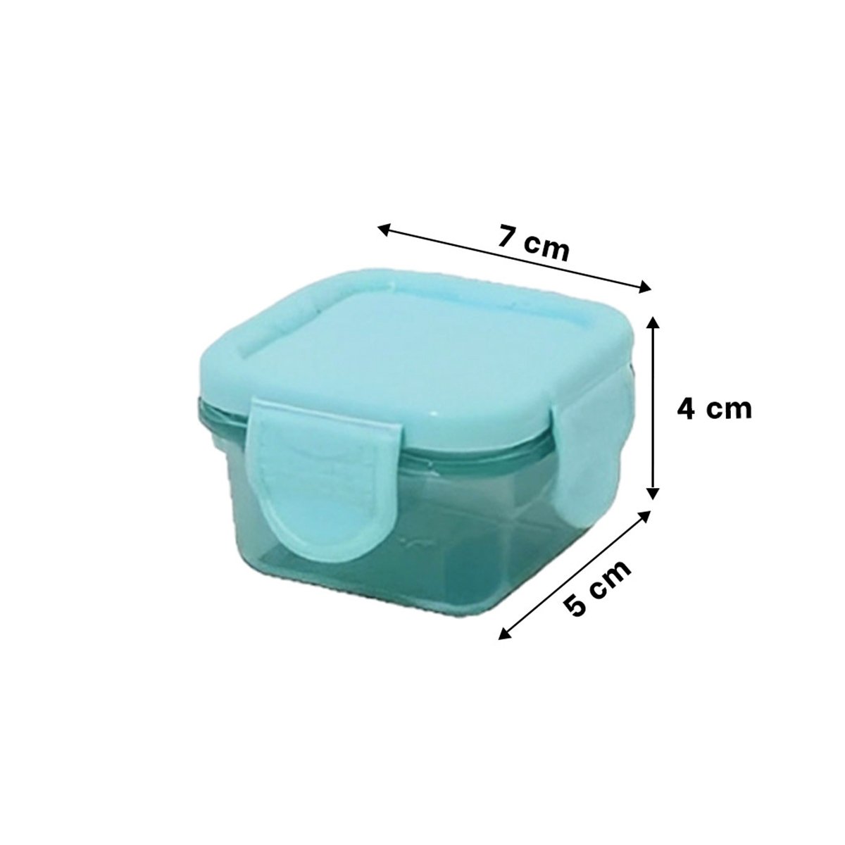 MINI TAPERS CON SEGURO 4 PIEZAS MULTICOLOR 7X4CM PARA TRANSPORTE DE SNACKS Y FRUTAS Y+POST IT - 4